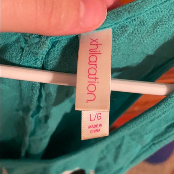 Teal blue patterned tank top - Picture 3 of 4